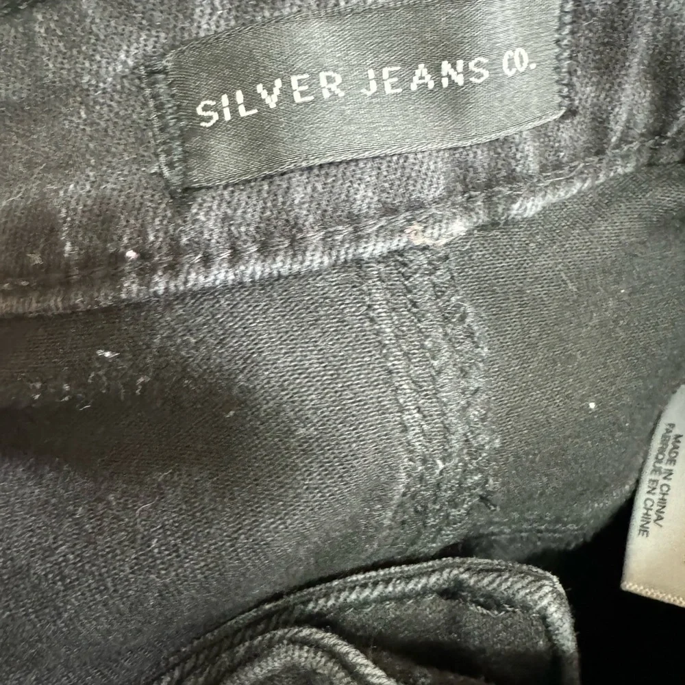 Silver Black Denim Jeans, Size 30‎